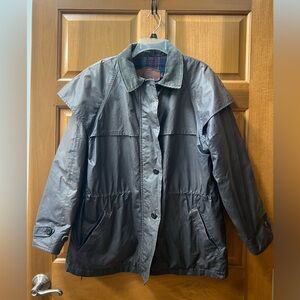 Woolrich Waxed Barn Coat, wool flannel lined size medium
